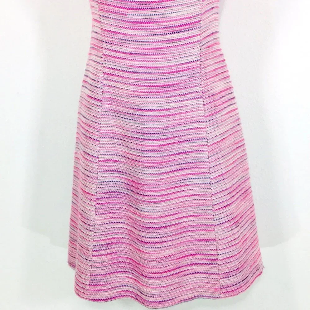 Lilly Pulitzer Dress Sz 2 Pink Tweed Square Neck Cap Sleeve Fairy Whimsy